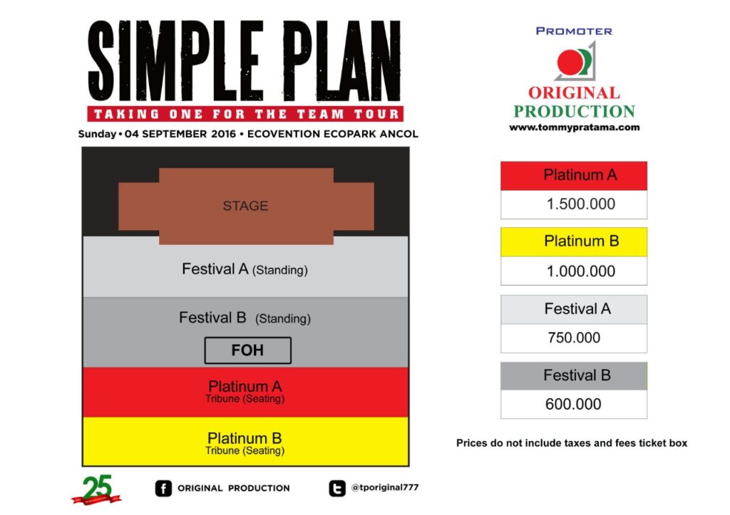 Simple plan - taking for the team tour - 2016 - layout
